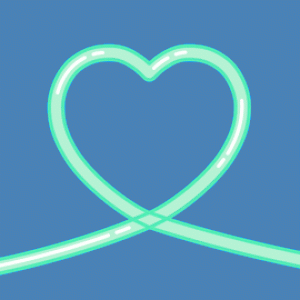 An animated heart illustrates giving back